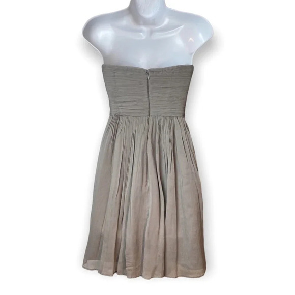 J. Crew Graphite Grey Taryn Silk Chiffon Strapless  Dress - Picture 3 of 12
